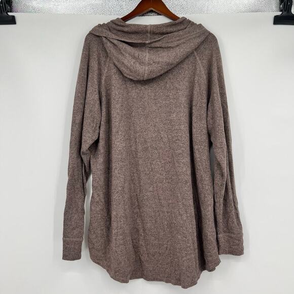 Torrid Super Soft Plush Cowl Neck Tunic Hoodie warm stone (brown) plus size 3X - Picture 3 of 8